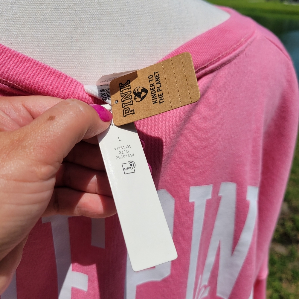 VS PINK VARSITY CREW SWEATSHIRT - Picture 8 of 11